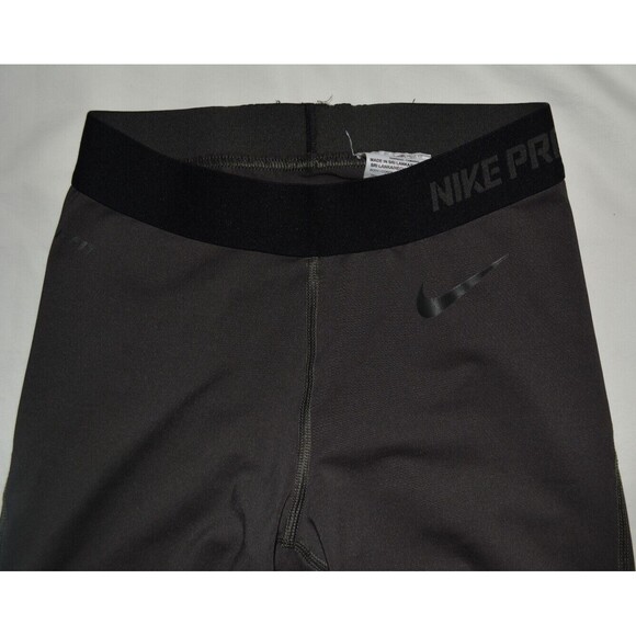 NIKE PRO WOMEN DRI-FIT WORKOUT CORE COMPRESSION CAPRIS SZ XS GRAY - Picture 2 of 3